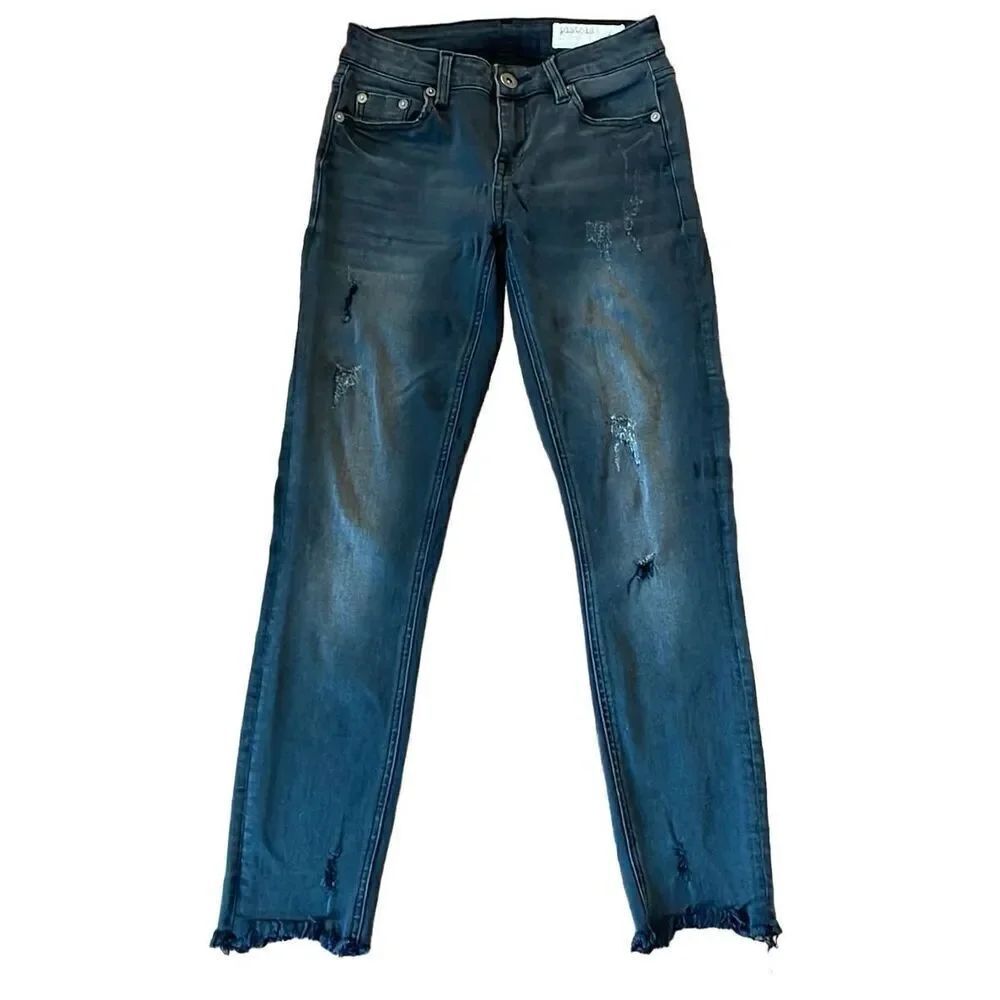 Pistola Audrey mid rise distressed grey skinny jean 24 - Picture 4 of 13